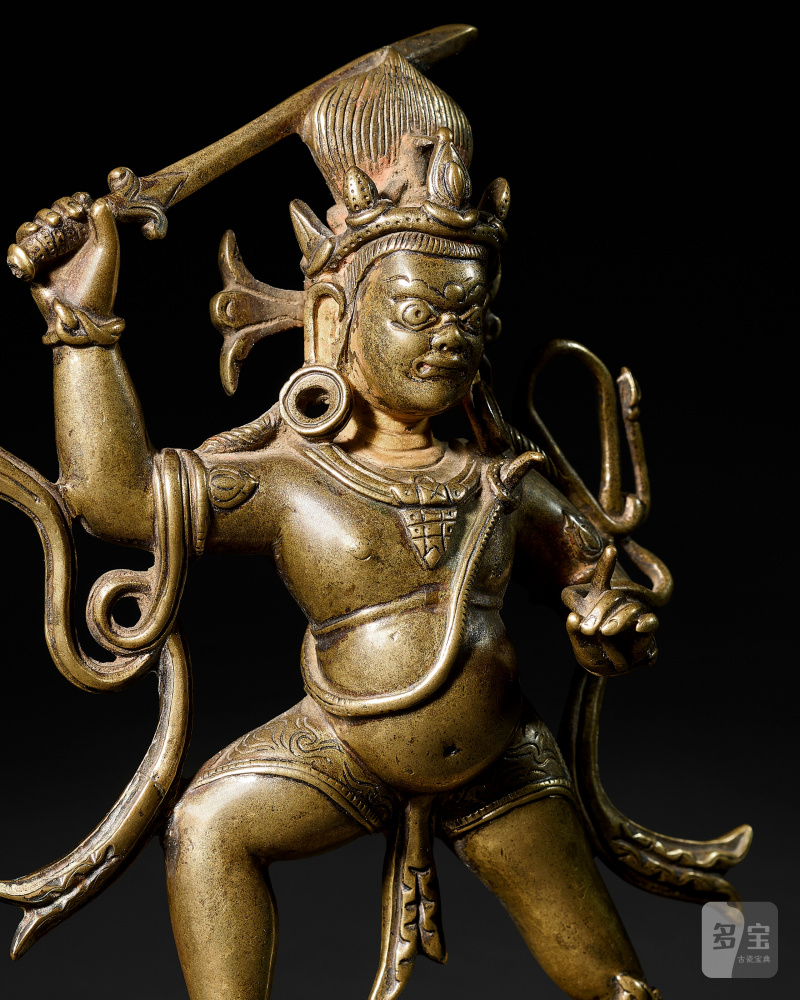 STATUE D'ACALA EN BRONZE DORÉ  TIBET, XIIIE-XIVE SIÈCLE - 图5